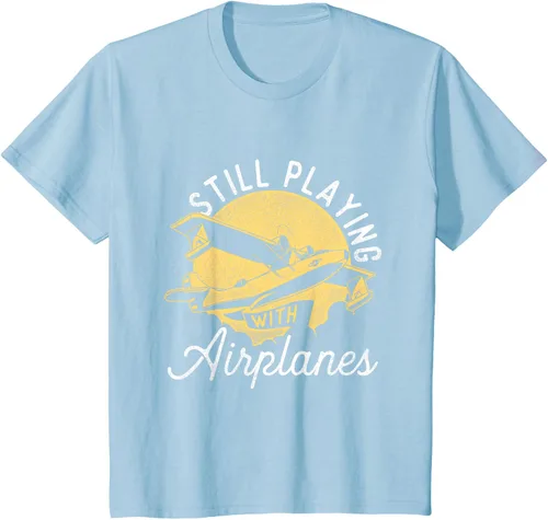 Miniatura 12 de Still Playing With Airplanes - Camiseta de control remoto RC Avión Piloto, Negro