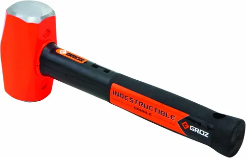 Miniatura 7 de Groz Martillo de palo de cara suave, cabeza de 2.5 libras, mango indestructible de 12 pulgadas, cabeza forjada de 30 HRC, agarre de goma vulcanizada