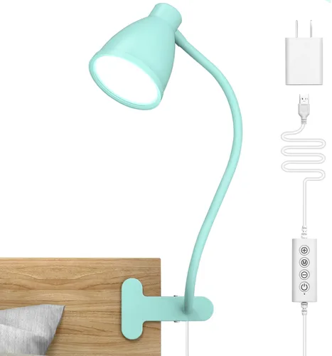 Miniatura 9 de BOHON Lámpara de Escritorio 5 Modos de Color 10 Niveles de Brillo Regulable Luz de Lectura 10W 38 LED Lámpara con Abrazadera con Temporizador