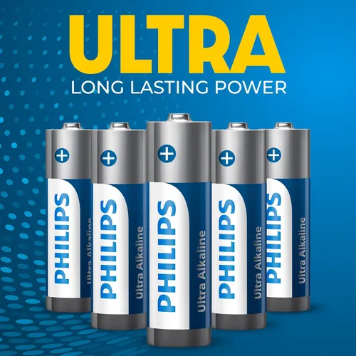 Miniatura 4 de PHILIPS Paquete de 12 pilas AA Batería doble A ultra alcalina de 1.5 V 132% más de potencia que el estándar de la industria Larga duración