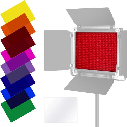 Neewer Paquete de 8 filtros de color de iluminación transparentes de corrección de color en 8 para luz de video LED Neewer 660, 6.57 x 8.54 pulgadas