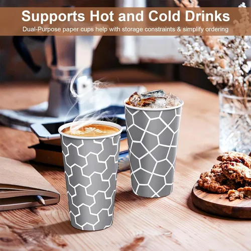 Miniatura 3 de Paquete de 180 tazas de café de 16 onzas, tazas de café desechables de papel caliente de 16 onzas, taza de café de papel aislada para bebidas frías