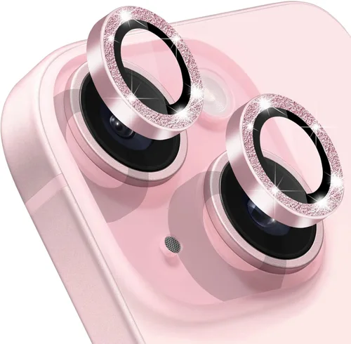 Miniatura 12 de Protector de lente de cámara compatible con iPhone 15 y 15 Plus, cubierta antiarañazos, protector de lente de vidrio templado 9H, protector de Negro