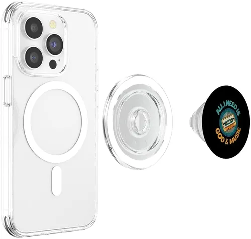 Miniatura 4 de God & Music Vintage Cassette Tape, Retro Boombox Faith Tee PopSockets MagSafe PopGrip for iPhone