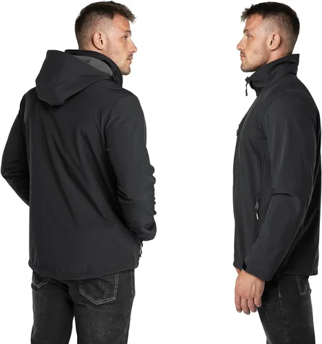 Miniatura 2 de Outdoor Ventures - Chaqueta ligera de Softshell para hombre con forro polar, con capucha, resistente al agua, para senderismo, rompevientos