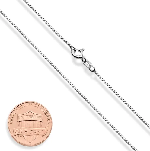 Miniatura 5 de Miabella Solid 925 Sterling Silver Italian 1mm Box Chain Necklace for Women, Made in Italy