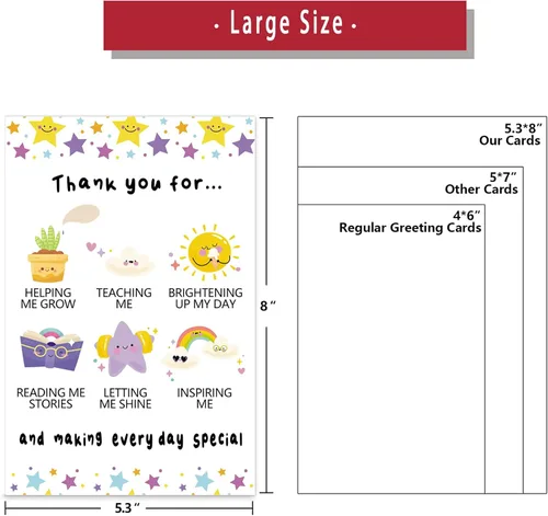Miniatura 2 de Ziwenhu Bonita tarjeta de agradecimiento para profesores, preciosa tarjeta de agradecimiento para mujeres y hombres, regalos de agradecimiento