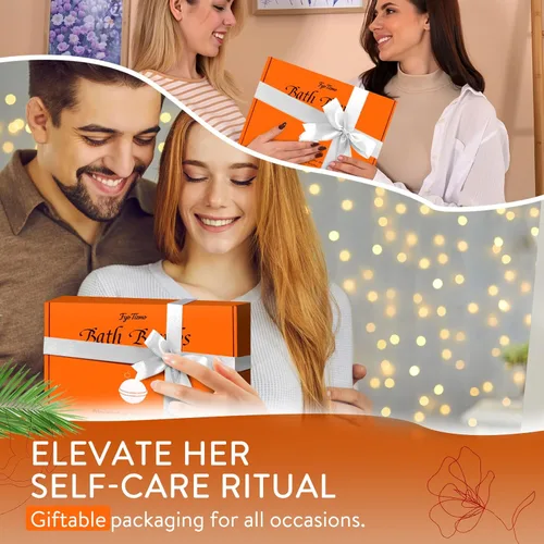 Miniatura 7 de Bombas de baño para mujer, paquete de 12 bombas de baño naturales hechas a mano con 12 aromas únicos, baño de burbujas relajante para hidratar