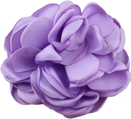Miniatura 9 de Huralona 10 flores de cinta de satén para manualidades, lazo, boda, diciembre, vintage, flores de tela, rosas artificiales para tocado, apliques