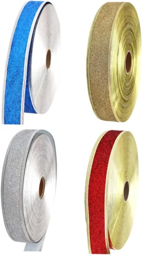 Miniatura 3 de TEHAUX 12pcs Chic Christmas Ribbons Each Silver Glitter for Crafts Wrapping and Holiday Decorations