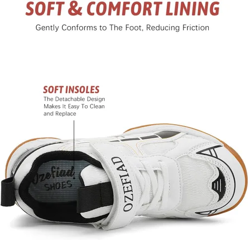 Miniatura 5 de Tenis de raqueta para niños y niñas, zapatos de bádminton adecuados para todas las canchas, tenis de squash, fuerte apoyo y absorción de impactos