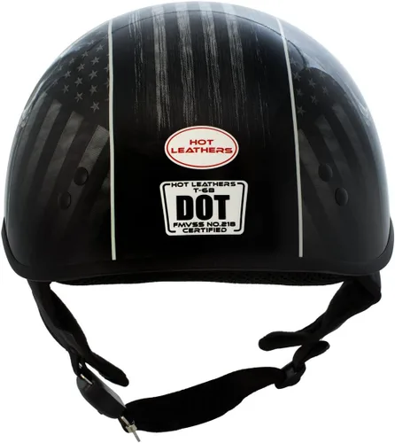 Miniatura 6 de Hot Leathers HLD1042 Casco de calavera con diseño de bala de guerrero negro brillante avanzado aprobado por DOT