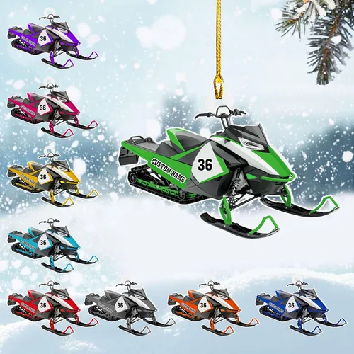 Miniatura 19 de Zapatos de motos de nieve personalizados personalizados adorno de Navidad de acrílico para amantes de motos de nieve (SM 1)