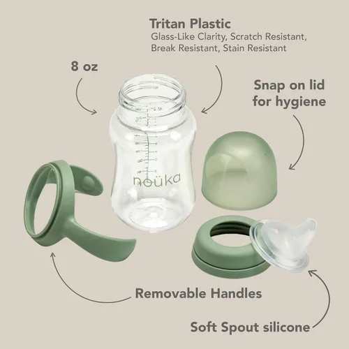 Miniatura 4 de Nouka Soft Spout Tritan - Vaso para sorber A prueba de fugas y fácil agarre Asas extraíbles Bloom