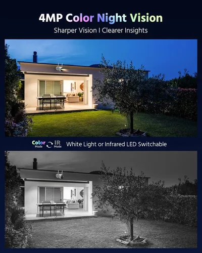 Miniatura 2 de ANNKE Cámara de seguridad inalámbrica al aire libre, Cámara WiFi de doble luz de 4 MP, sensor de movimiento PIR, detección humana, visión nocturna a