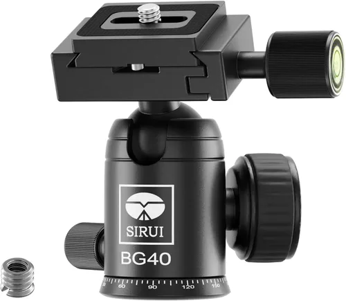 Miniatura 10 de SIRUI Cabezal de bola de trípode para cámara, capacidad de carga de 22.05 libras, base de panorámica de 360°, calidad de construcción de aluminio