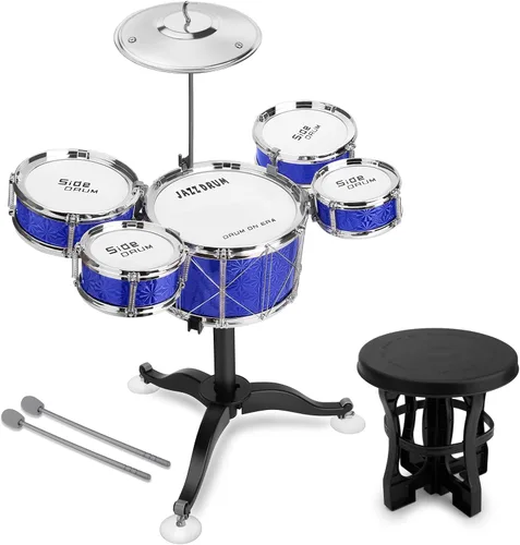 Batería para Niños Pequeños Kit de Batería de Jazz de 8 Piezas - Instrumentos Musicales de Percusión Educativos Conjunto de Juego Regalo de Navidad