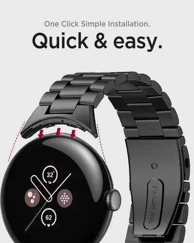 Miniatura 4 de Miimall Metal Band Compatible for Google Pixel Watch 4(2025)/3 45mm 41mm Band, No Gap, Men Business Stainless Steel Adjustable Wristband Replacement