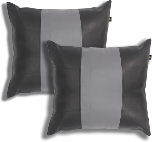 Miniatura 55 de LL LEATHER LOVERS Funda de almohada de piel de cordero - Funda de cojín para sofá, fundas decorativas para sala de estar y dormitorio, 20 x 20 Negro