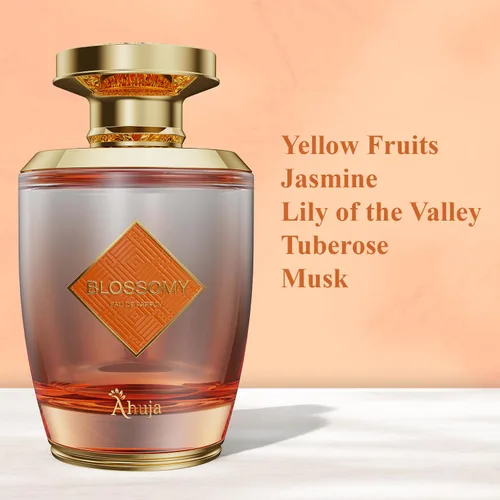 Miniatura 2 de AHUJA Blossomy Eau De Parfum 3.4oz para mujer – Fragancia floral de larga duración con tuberosa natural y jazmín – Perfume lujoso, fresco y elegante