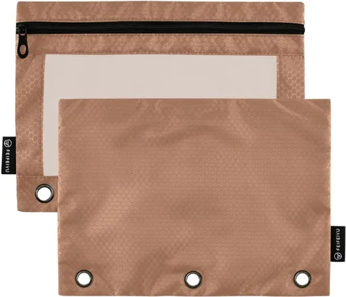 Miniatura 19 de Gredecor Estuche para lápices con 3 anillos con cremallera negra, paquete de 2 unidades, organizador de carpetas transparentes para ventana escolar