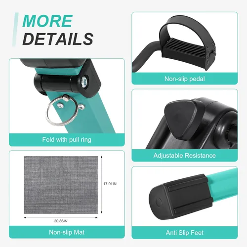 Miniatura 2 de Uten ejercitador de pedales plegable, ejercitador de pedales de bicicleta bajo escritorio, mini bicicleta de ejercicio bajo escritorio con pedal