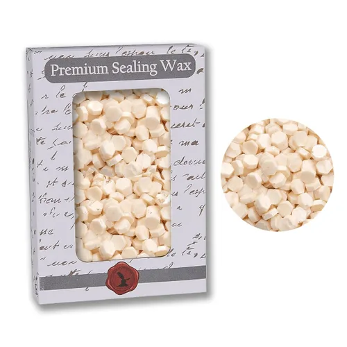 Nostalgic Impressions Cuentas de cera selladora premium blancas de 2 oz. - 350 piezas Blanco