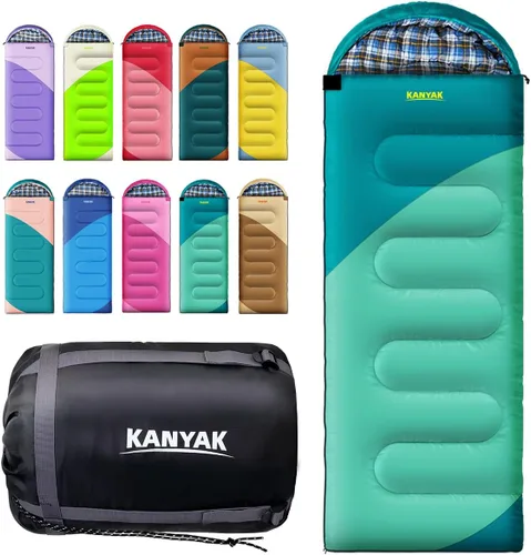 Miniatura 14 de Saco de dormir de campamento, sacos de dormir de 32 ℉ para adultos, niños, adolescentes, clima frío, cálido saco de dormir de invierno para 3-4