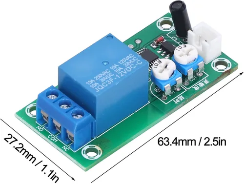Miniatura 3 de Módulo de sensor de vibración, DC 12V Sensibilidad Interruptor de retardo de tiempo DIY alta sensibilidad Módulo de alarma