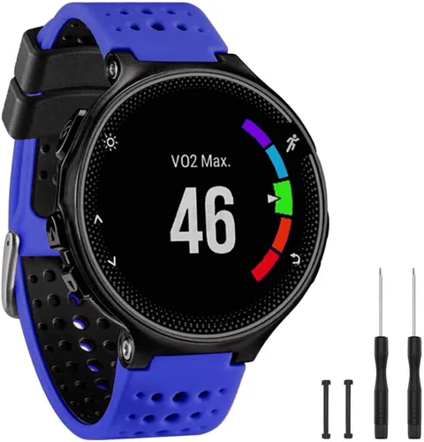 Miniatura 12 de GVangel - Correa compatible con reloj inteligente Garmin Forerunner 235, correa de silicona suave de repuesto para 220/230/235/620/630/735XT/235