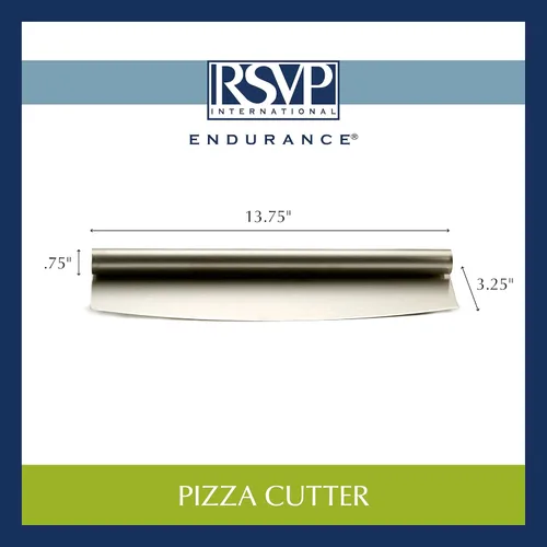 Miniatura 10 de RSVP International Endurance® Rocker Style - Cortador de pizza de acero inoxidable, 14 pulgadas, cortador afilado y versátil, picar y rebanar