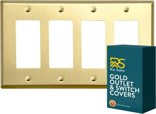 Miniatura 20 de Rio Salto Colección Signature BRAS Signature Colección de tamaño mediano de metal dorado con interruptores de palanca doble para luz de pared