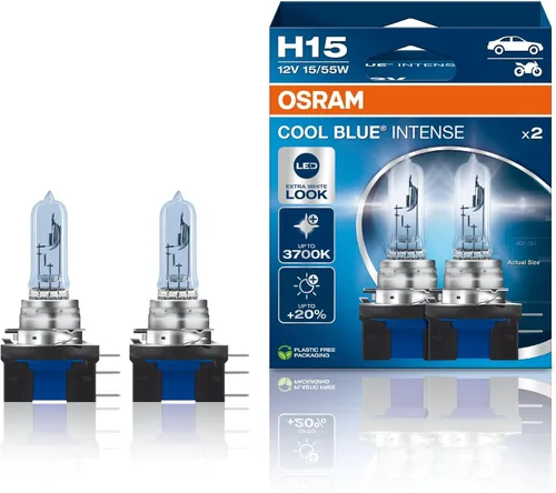 Miniatura 5 de Osram COOL BLUE INTENSE H1, +100% más brillo, hasta 5.000K, lámpara halógena para faros, aspecto LED, caja dúo (2 lámparas) 64150CBN-HCB