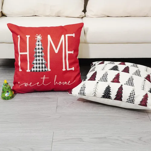 Miniatura 5 de TAJWE Juego de 2 fundas de almohada de Navidad de 18 x 18 pulgadas, fundas de almohada lumbar de invierno para sofá, decoración del hogar