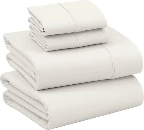 Miniatura 50 de RUVANTI Juego de sábanas divididas tamaño King de 100 % algodón para cama ajustable, 5 piezas, ropa de cama de tejido de percal suave y Guisante