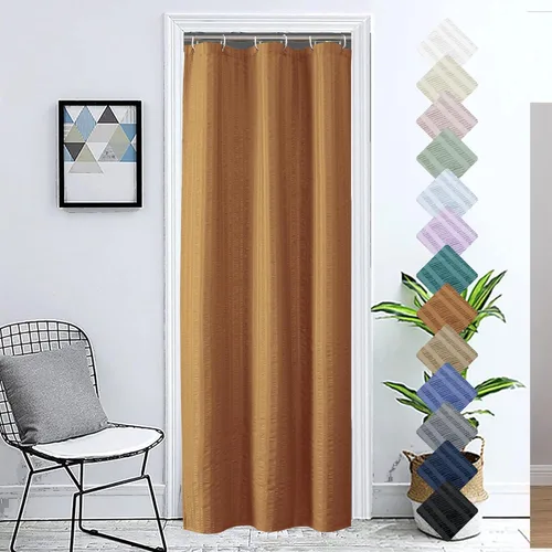 Miniatura 66 de Aiyufeng Moga - Cortina de ducha verde salvia, cortinas de ducha texturizadas en relieve 3D para baño, cortina de baño de tela de poliéster de lujo