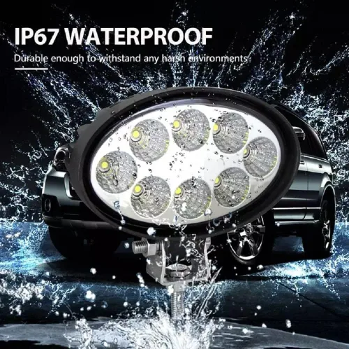 Miniatura 5 de Luz de inundación LED ovalada de 12V/24V, 2PACK barra de luz LED de 5.5 pulgadas y 24W, luz de trabajo LED trasera de cabina impermeable