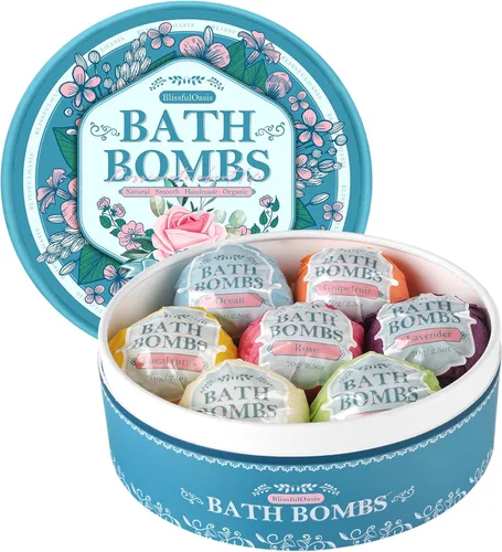 Juego de bombas de baño, 7 paquetes de burbujas para relajar con manteca de karité, hidratación de piel seca, cumpleaños, idea para mujeres, esposa,