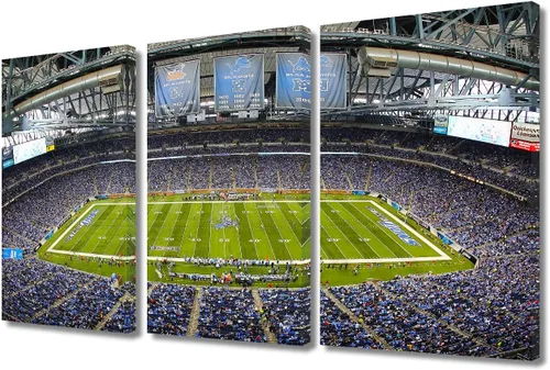 Miniatura 22 de 3 piezas de arte de pared deportivo del equipo de fútbol de los Vikings de Estados Unidos, pinturas de estadios deportivos Minnesota, Estados