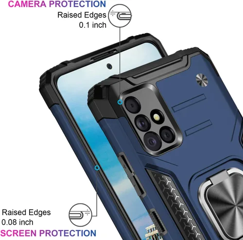 Miniatura 3 de IKAZZ Funda para Galaxy A51 5G con protector de pantalla, doble capa de TPU suave y flexible y policarbonato duro, antideslizante, de cuerpo Azul