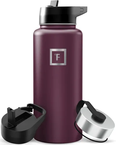 Miniatura 56 de IRON °FLASK Frasco de hidratación para acampar y senderismo con pajilla, botella de agua deportiva de acero inoxidable con aislamiento de boca