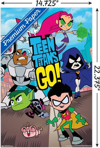 Miniatura 3 de DC Comics Teen Titans Go! - Póster de pared grupal, 22.4 pulgadas de largo x 14.7 pulgadas de ancho, versión premium sin marco