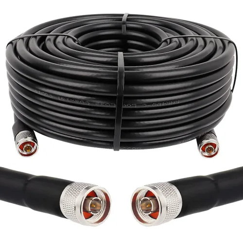 Miniatura 13 de XRDS -RF Cable de extensión coaxial macho N a N macho de 2 pies, baja pérdida KMR400 tipo N