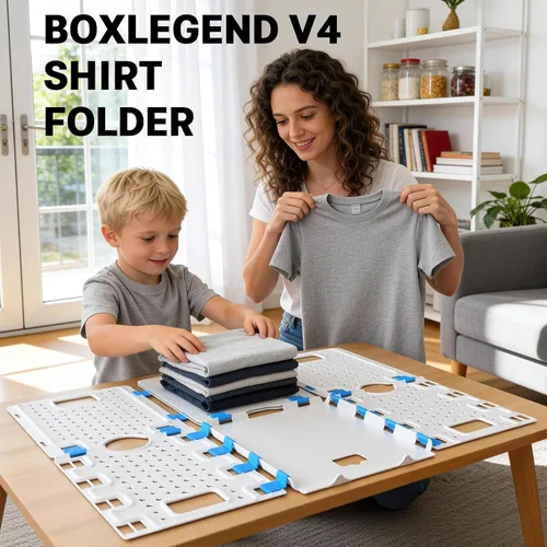 Miniatura 2 de BoxLegend V4 - Tabla plegable para camisas, carpeta de camisa ampliada y ampliada, plegable, herramienta de lavandería para adultos, carpeta