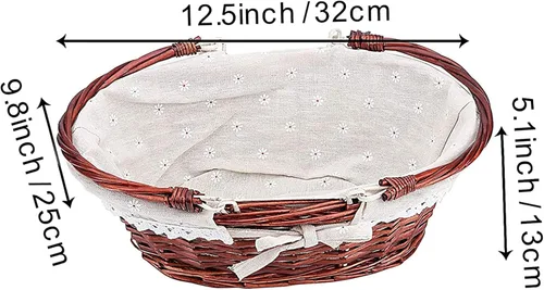 Miniatura 2 de 2 cestas pequeñas de mimbre para picnic, cesta tejida de sauce marrón, cesta de frutas de Pascua, decoración de fiesta de boda, cesta de servir
