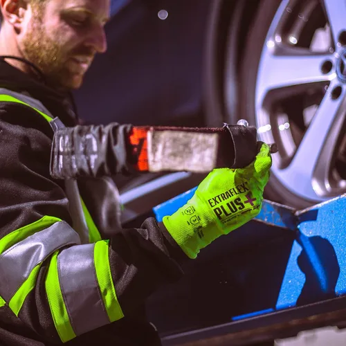 Miniatura 5 de Armor Guys ExtraFlex Plus - Guantes de trabajo protectores con forro de nailon de alta visibilidad, guantes de seguridad resistentes a la abrasión 3