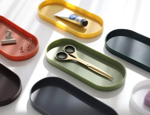 Miniatura 4 de Bandeja de silicona Lazy K - Organizador pequeño de tocador - Soporte para cucharas - Organizador multiusos moderno para fregadero de cocina, baño