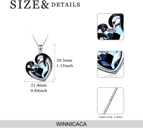 Miniatura 6 de WINNICACA Regalos únicos de Navidad 925 de plata de ley 925, fénix, pingüino, vaca de las tierras altas, colibrí, zorro, rana, búho, tortuga marina