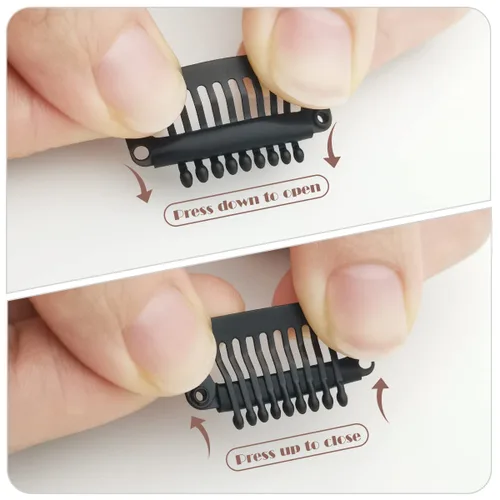 Miniatura 18 de Dreamlover - Clips para extensiones de cabello, clips para peluca con 9 dientes, 30 piezas Beige