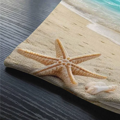 Miniatura 5 de Smooffly Funda de almohada rectangular rectangular rectangular con diseño de estrella de mar de playa y estrella de mar, funda de cojín de lino
